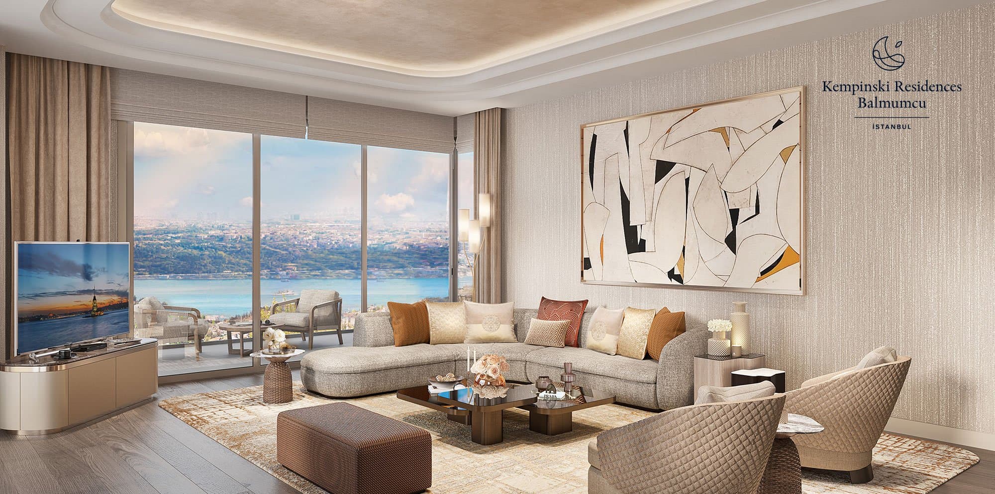 Kempinski Residences Balmumcu — آپارتمان 3+1 با نمای Bosphorus
